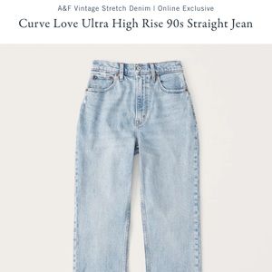 Abercrombie 90s ultra high rise straight jeans